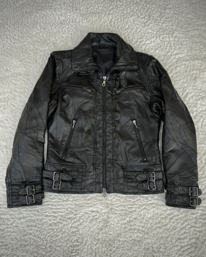 All The Way Scar Stitched Leather Patchwork Jacket