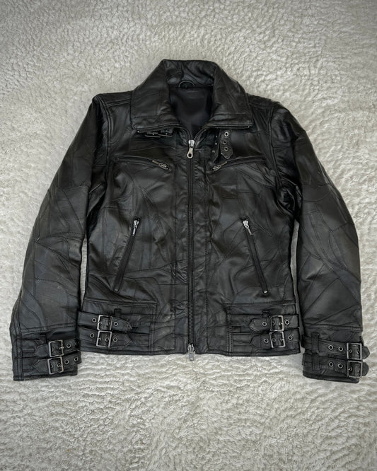 All The Way Scar Stitched Leather Patchwork Jacket