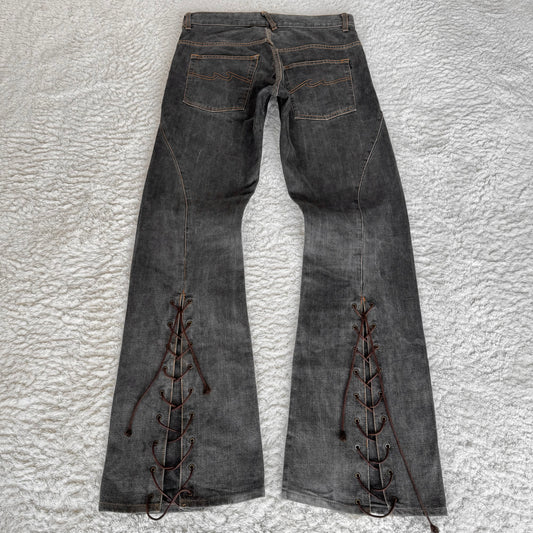Morgan Homme Backlace Flared Jeans