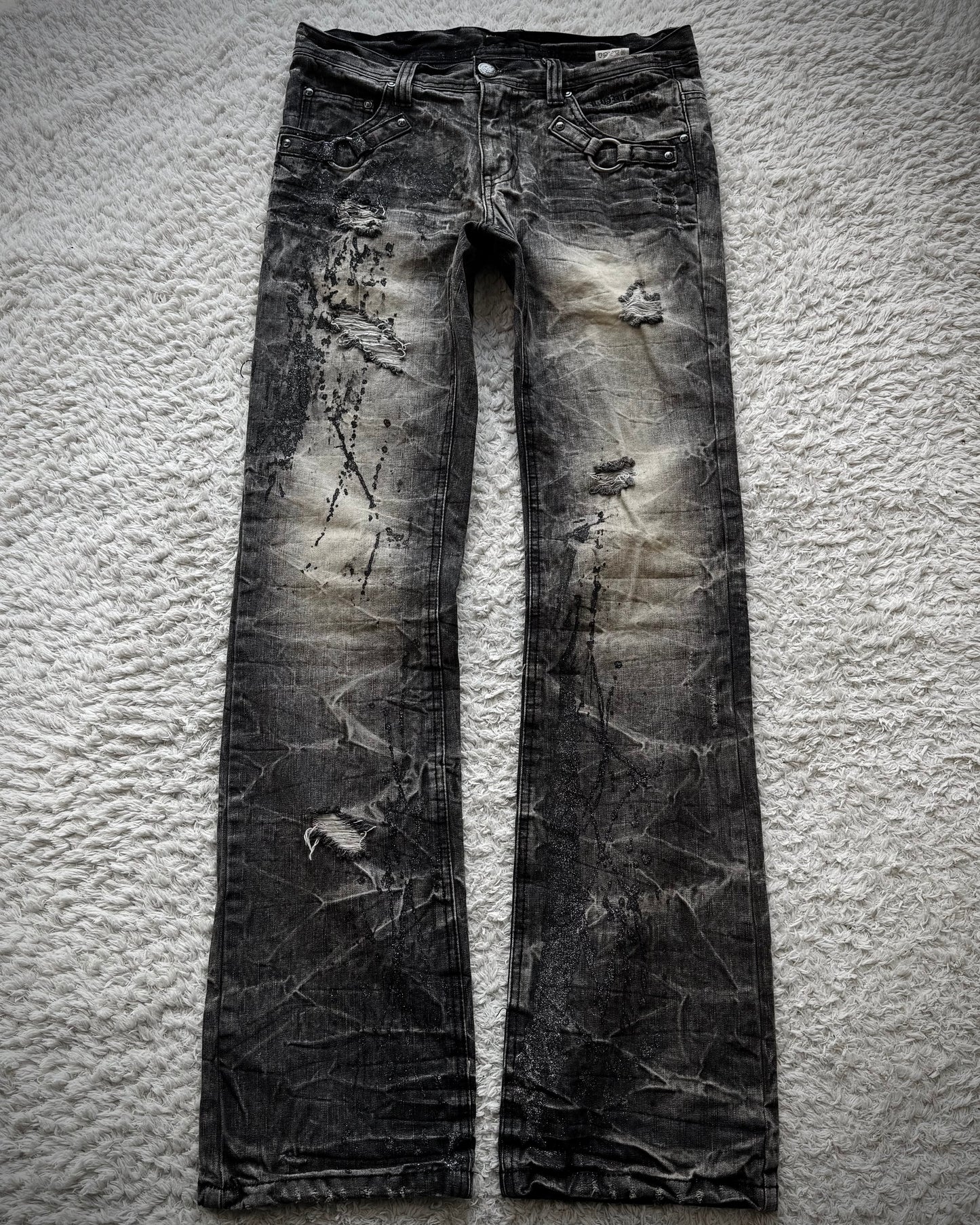 Lowbox Luster Splatter Honeycomb Bootcut Jeans