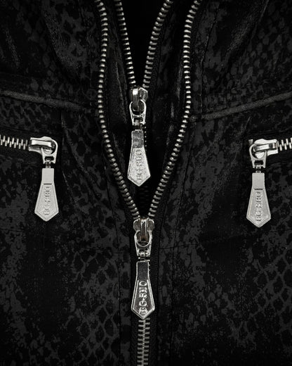 Bernings Sho Python Pattern Double Zip Lightweight Puffer Jacket