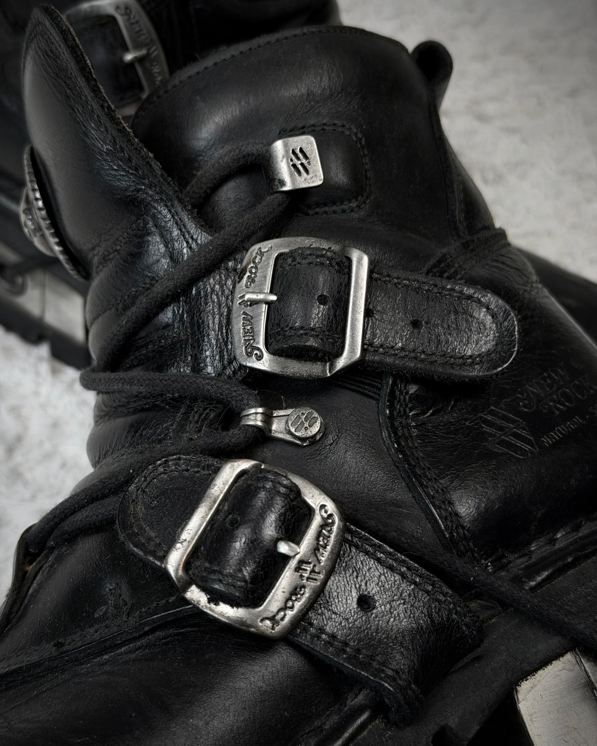 New Rock Steel Heel Leather Boots