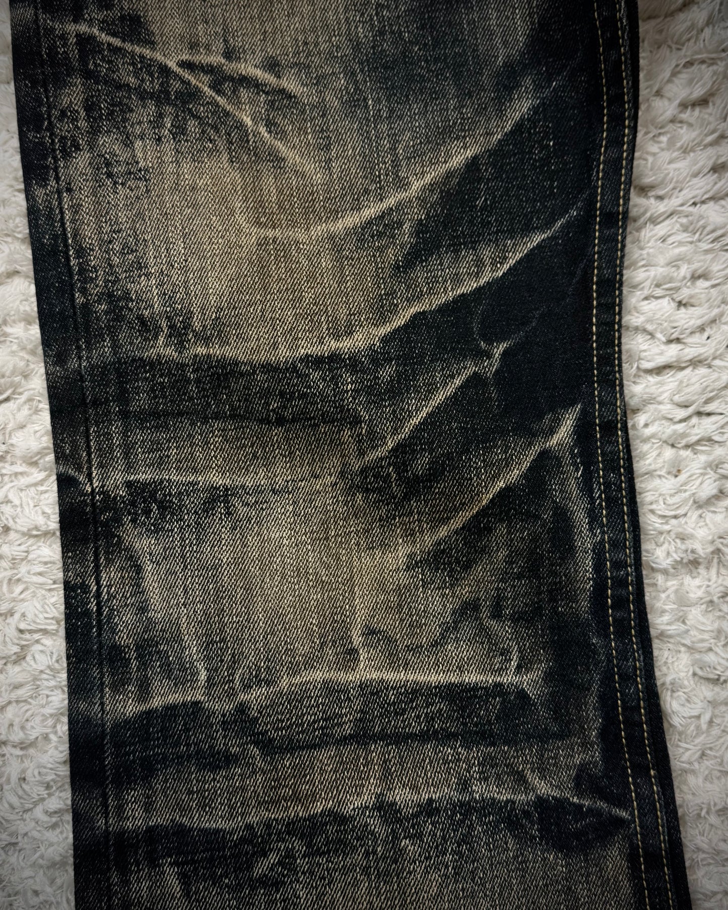 Semantic Design Double Flap Mud Whisker Wash Bootcut Jeans