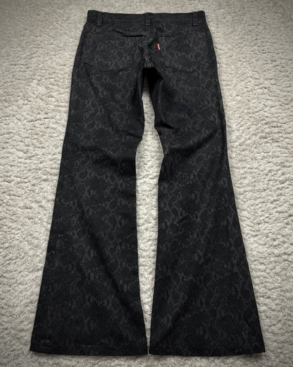 Tornado Mart Python Pattern Flared Pants