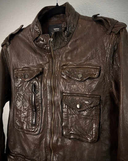 Cathy Jane Quilted Multi Pocket Sheepskin Leather Jacket