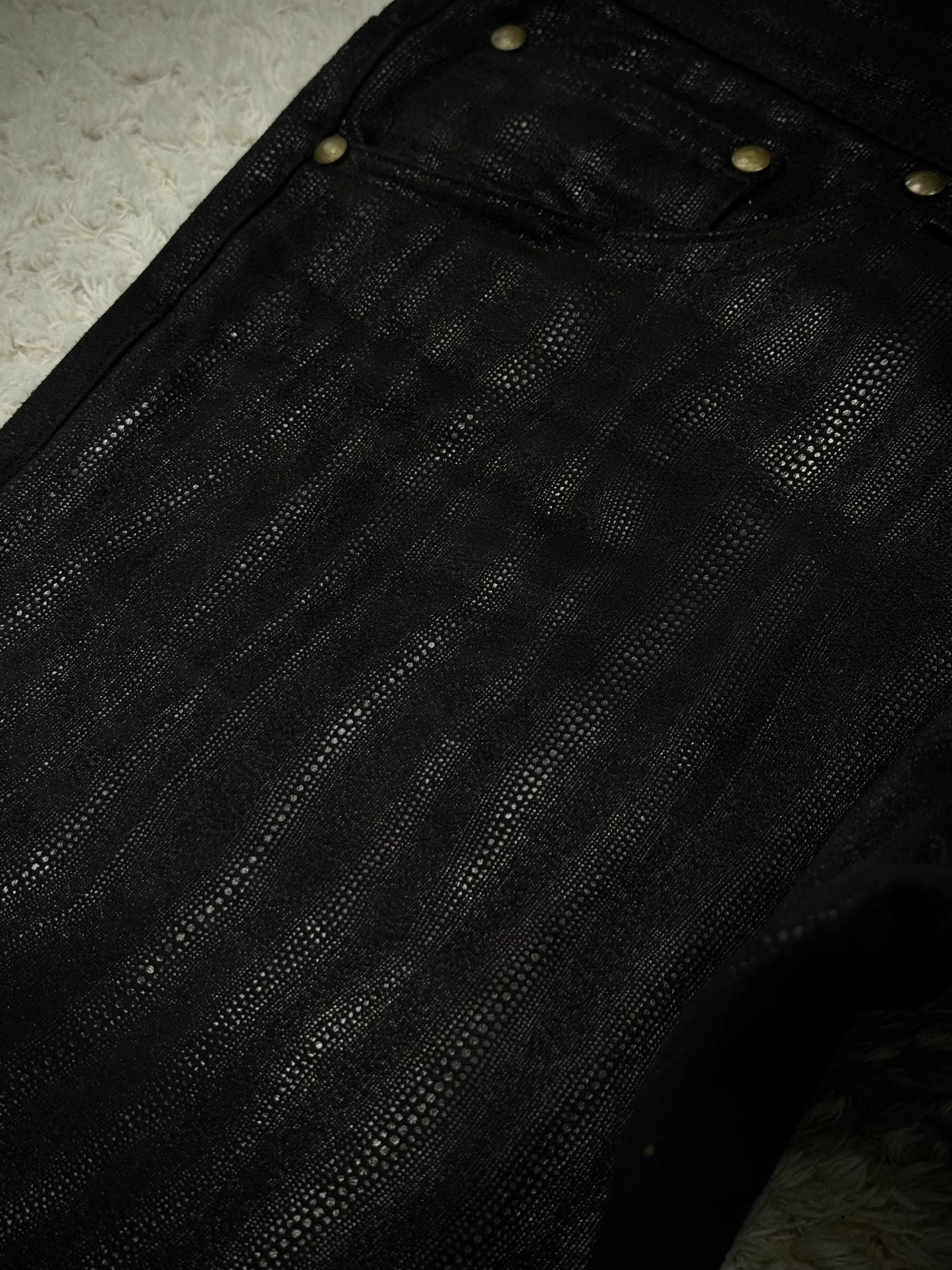 Tornado Mart Stingray Waxed Luster Flared Pants