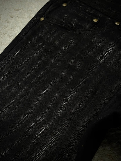 Tornado Mart Stingray Waxed Luster Flared Pants