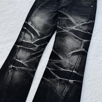 Tornado Mart Washed Spiral Cut Flared Jeans