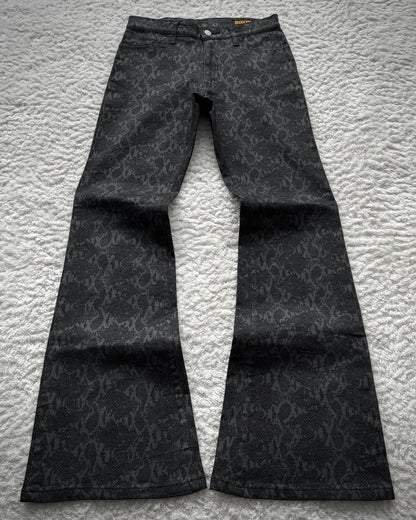 Bison Snakeskin Pattern Flared Pants