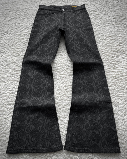 Bison Snakeskin Pattern Flared Pants