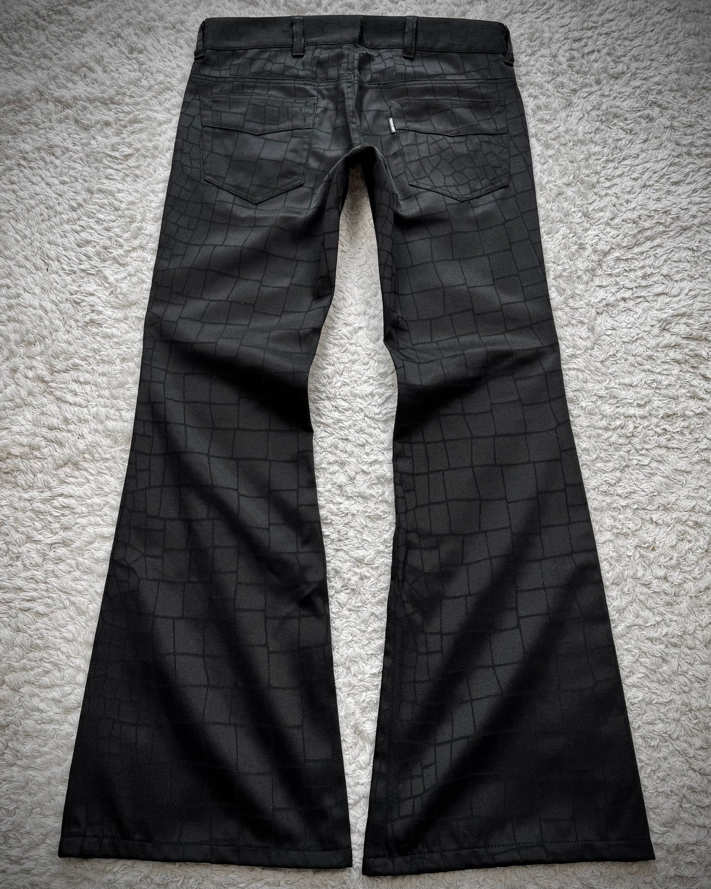Tornado Mart Crocodile Woven Flared Dress Pants