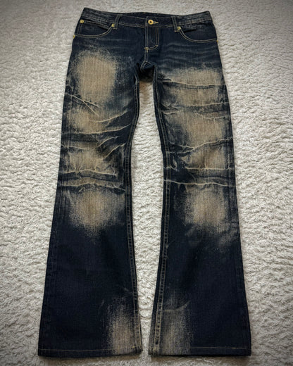 Semantic Design Double Flap Mud Whisker Wash Bootcut Jeans