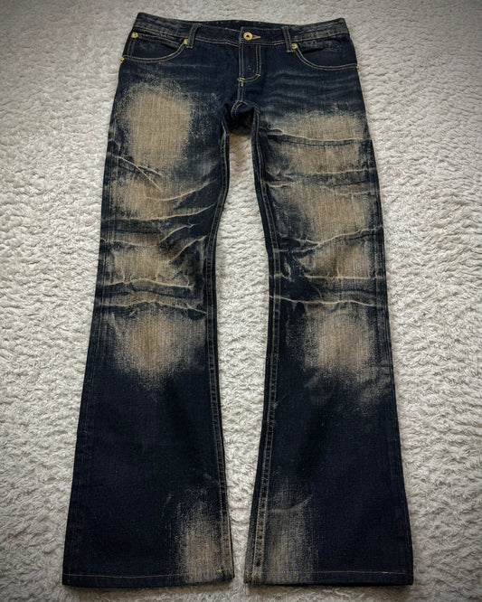 Semantic Design Double Flap Mud Whisker Wash Bootcut Jeans