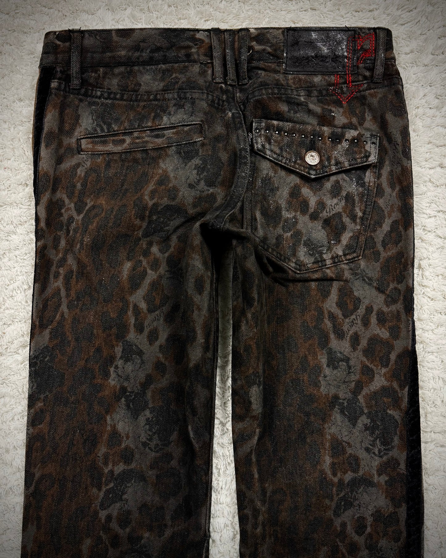 Roen Leopard Luster Slim Cut Jeans