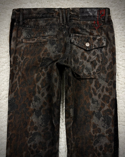 Roen Leopard Luster Slim Cut Jeans