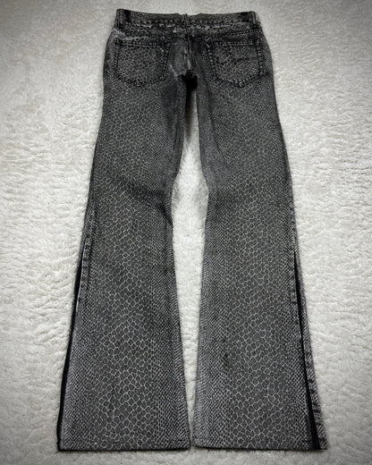 5351 Pour Les Hommes Python Coated Flared Jeans