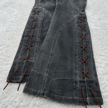 Tornado Mart Dynamic Flared Lace-Up Jeans