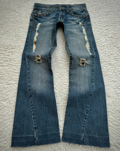 Tornado Mart Pierced Western Spiral Bootcut Jeans