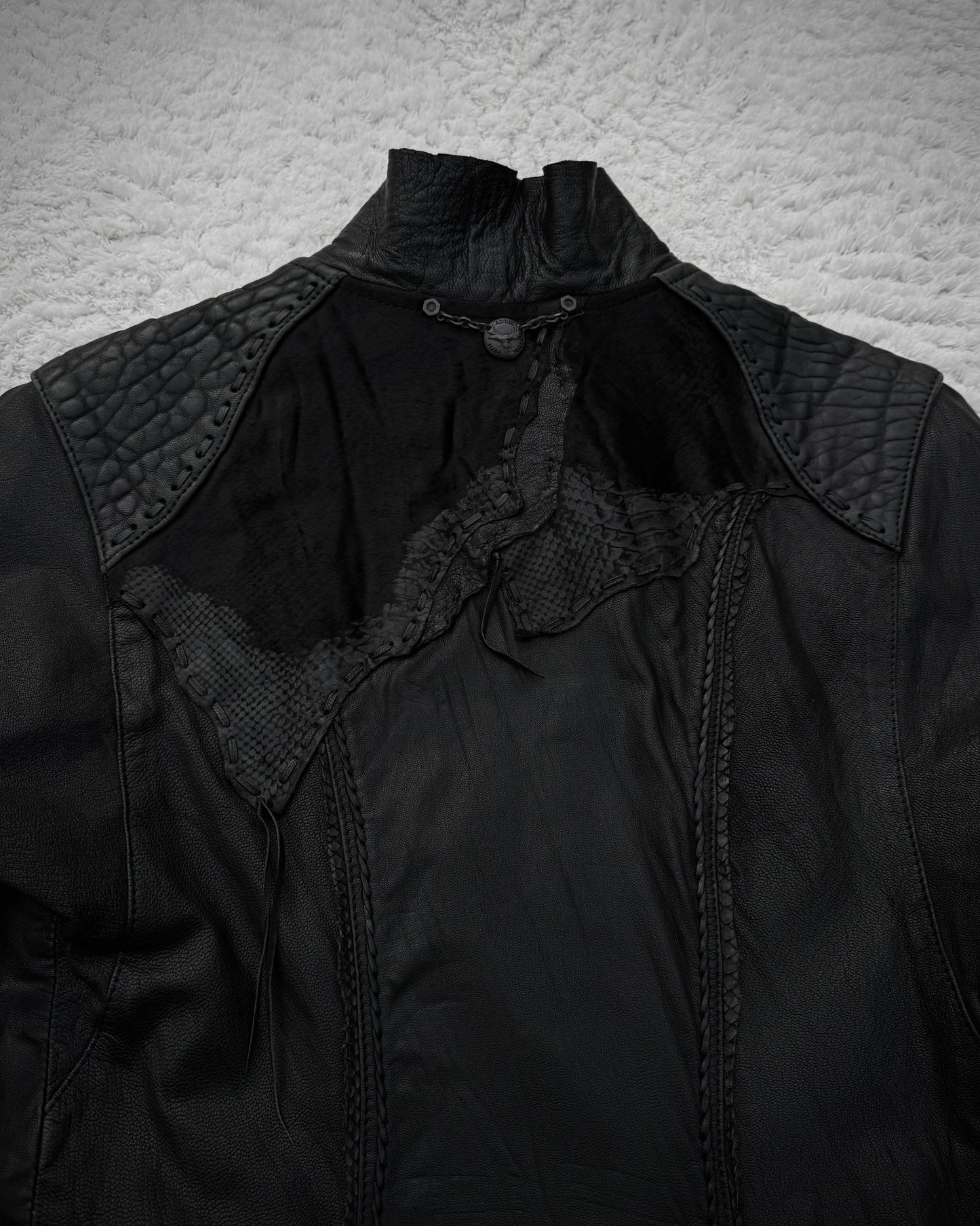14th Addiction Scarred Leather Jacket