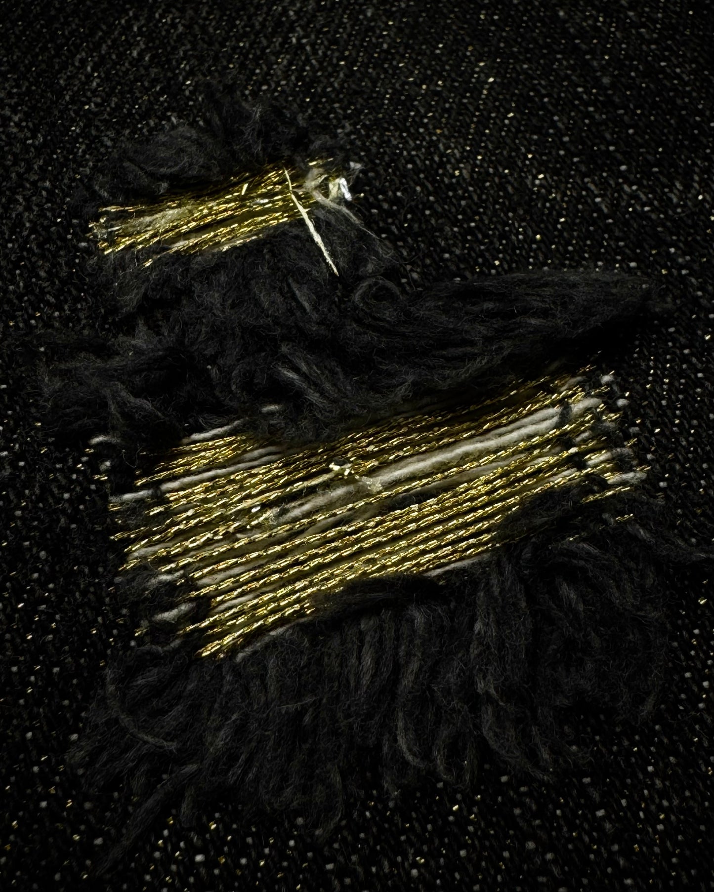 Prigs Gold Seam Distressed Luster Flared Jeans