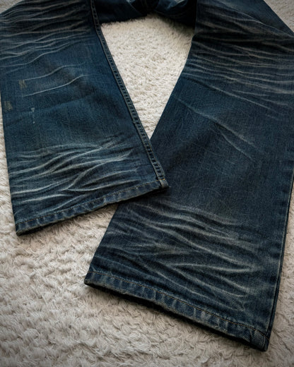 Xfrm Whiskered Royal Repaired Distressing Denim