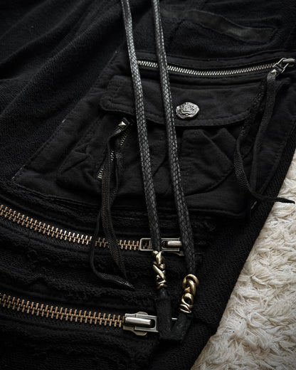14th Addiction Python Detailed Flared Cargo Sweatpants