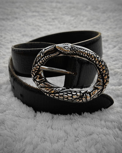 Tornado Mart Snake Buckle Textured Belt