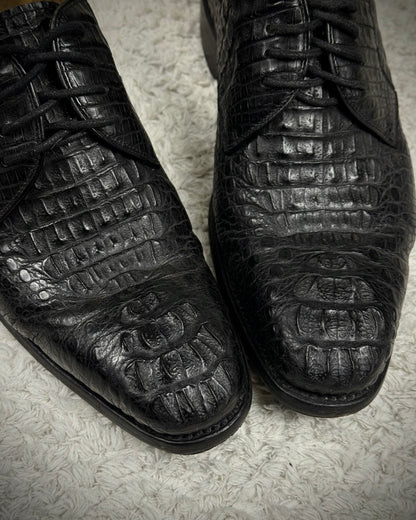 Ming Xie Fang Depth Sculpted Crocodile Leather Boots