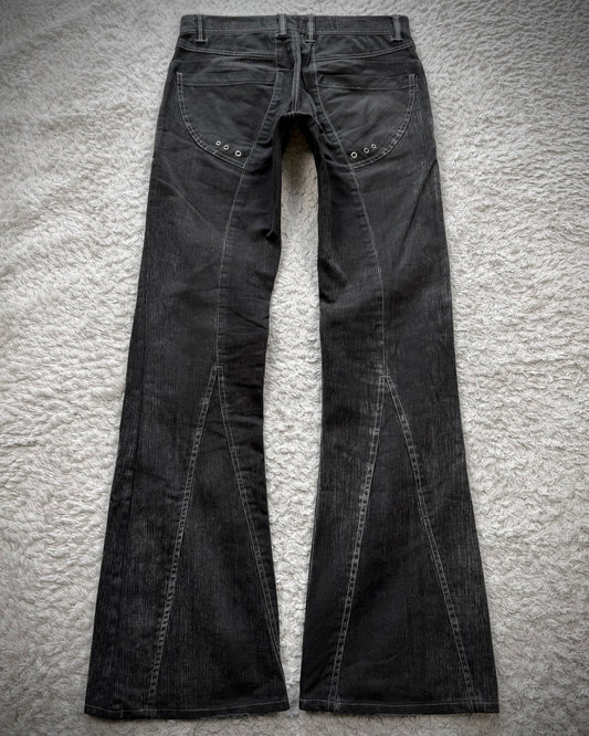 Semantic Design Stone Washed Paneling Flared Pants