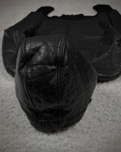 L.G.B. Hooded Textured Leather Parka