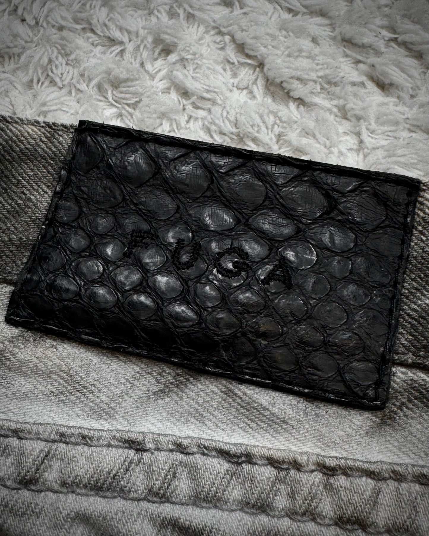 Fuga Clawmarks Coated Python Flared Jeans