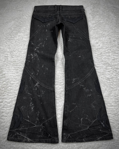 Tornado Mart Tribal Patched Flared Jeans
