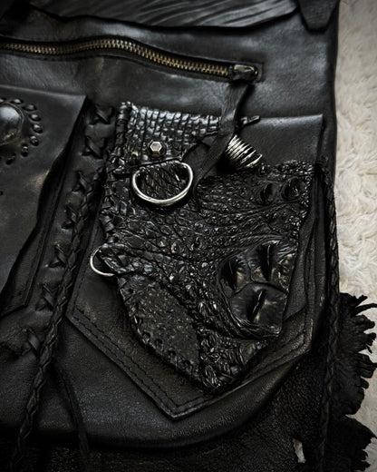 Raw Cut Crocodile Leather Shoulder Bag