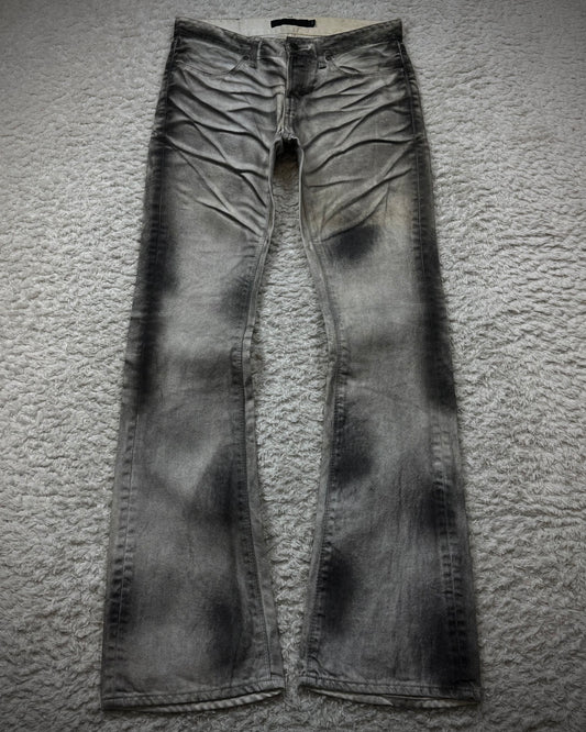 Fuga Clawmarks Coated Python Flared Jeans