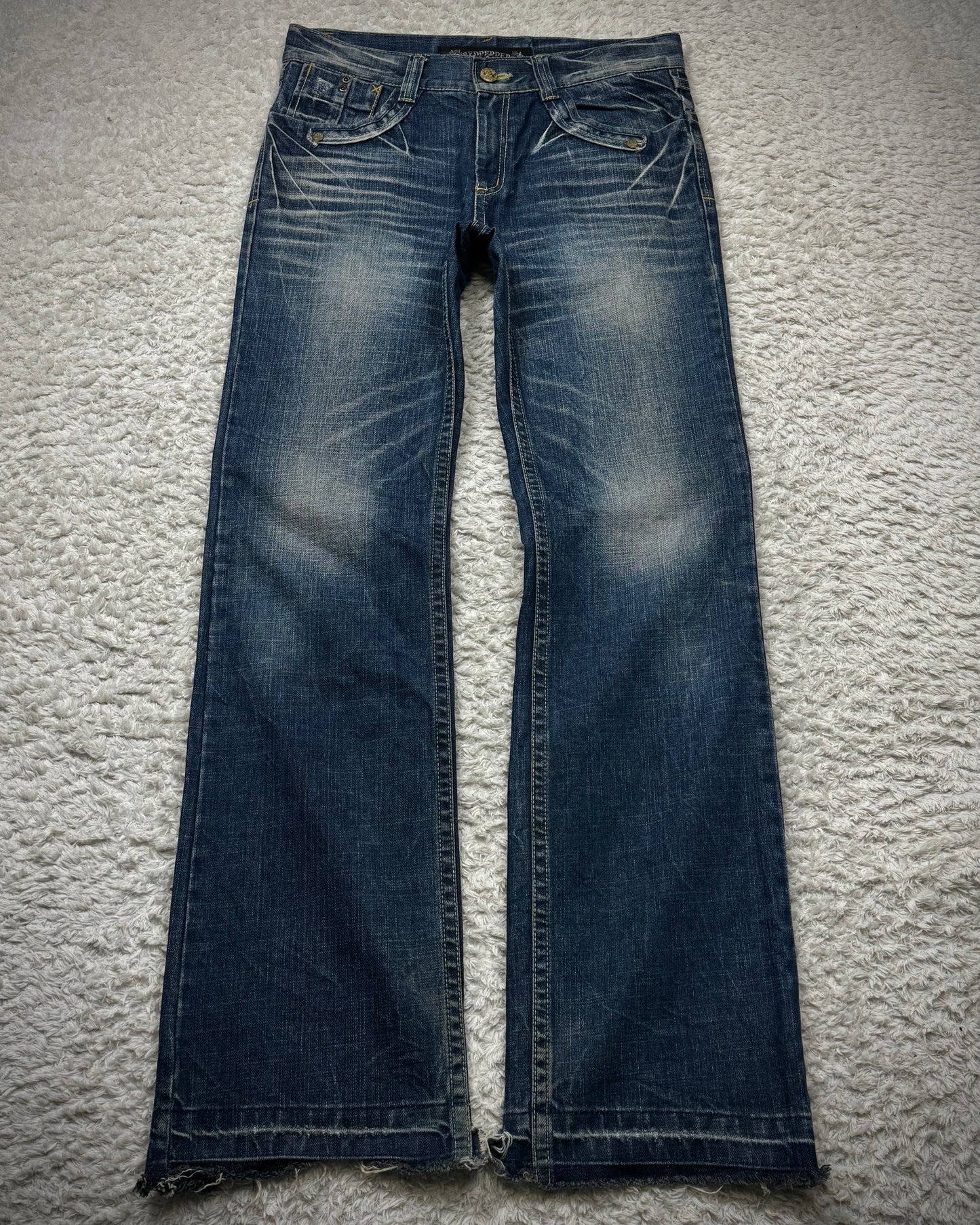 Red Pepper Clawmarks Washed Repaired Bootcut Jeans