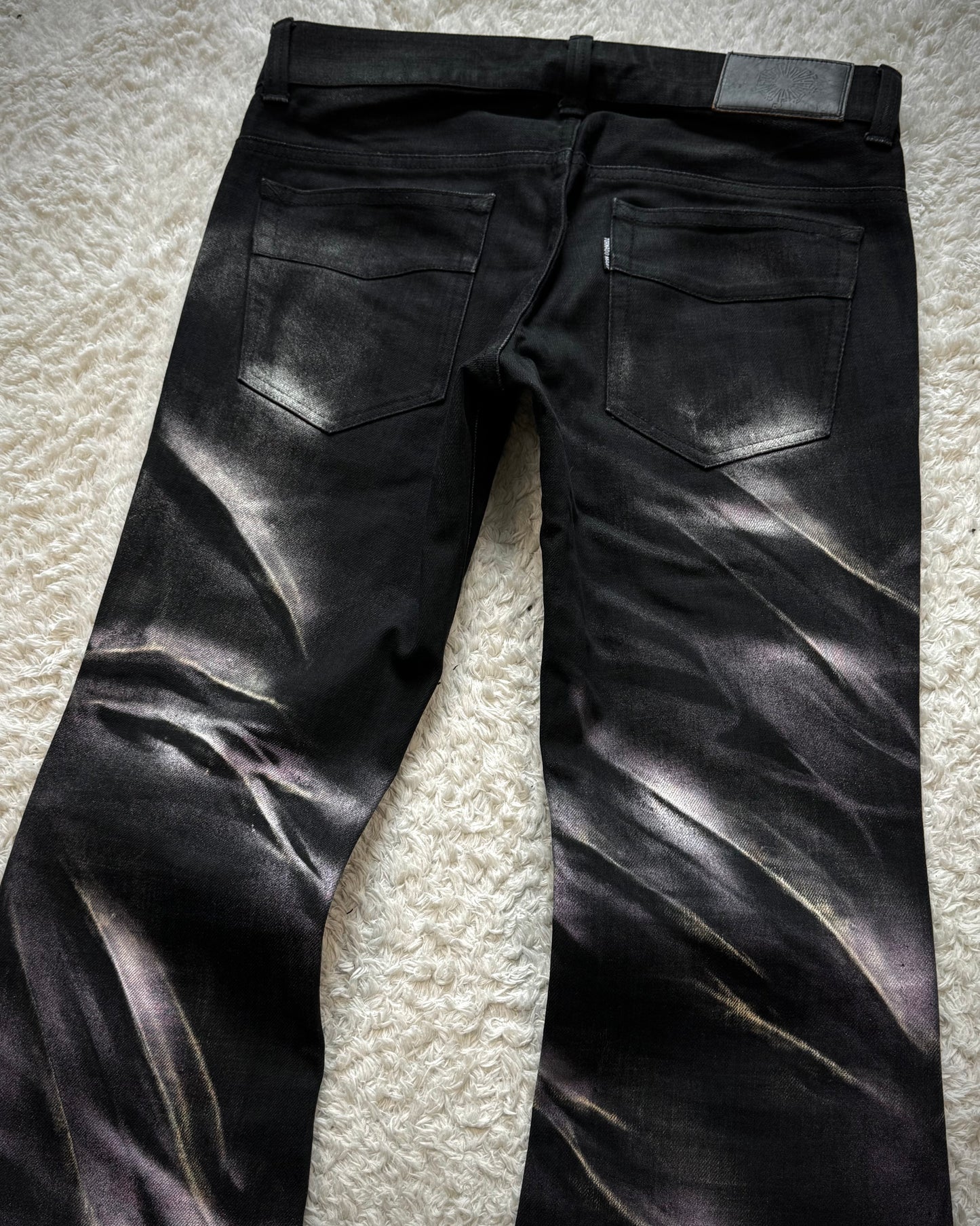 Tornado Mart Chrome Clawmarks Washed Flared Jeans