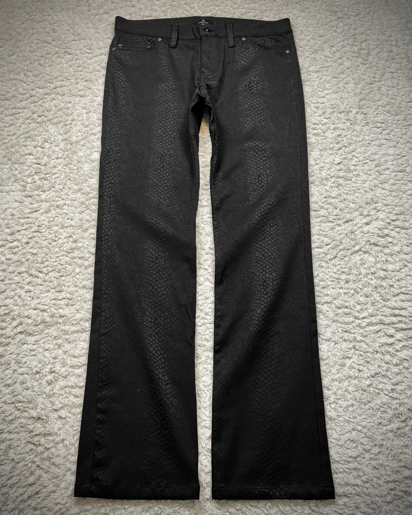 Black Varia Python Shadow Jacquard Dress Pants