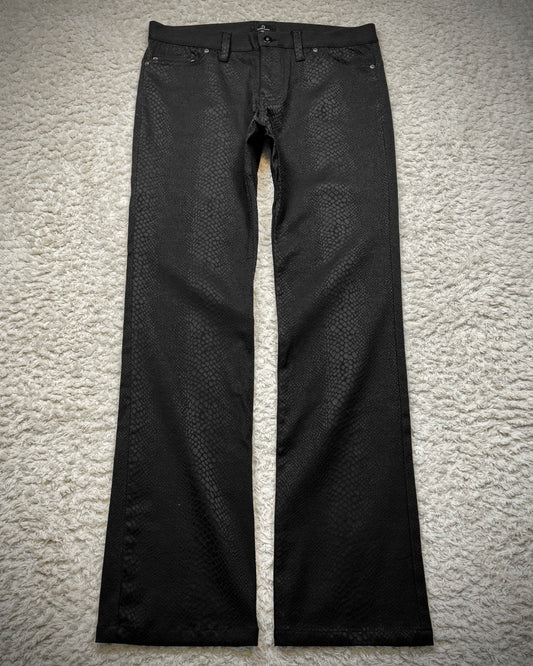 Black Varia Python Shadow Jacquard Dress Pants