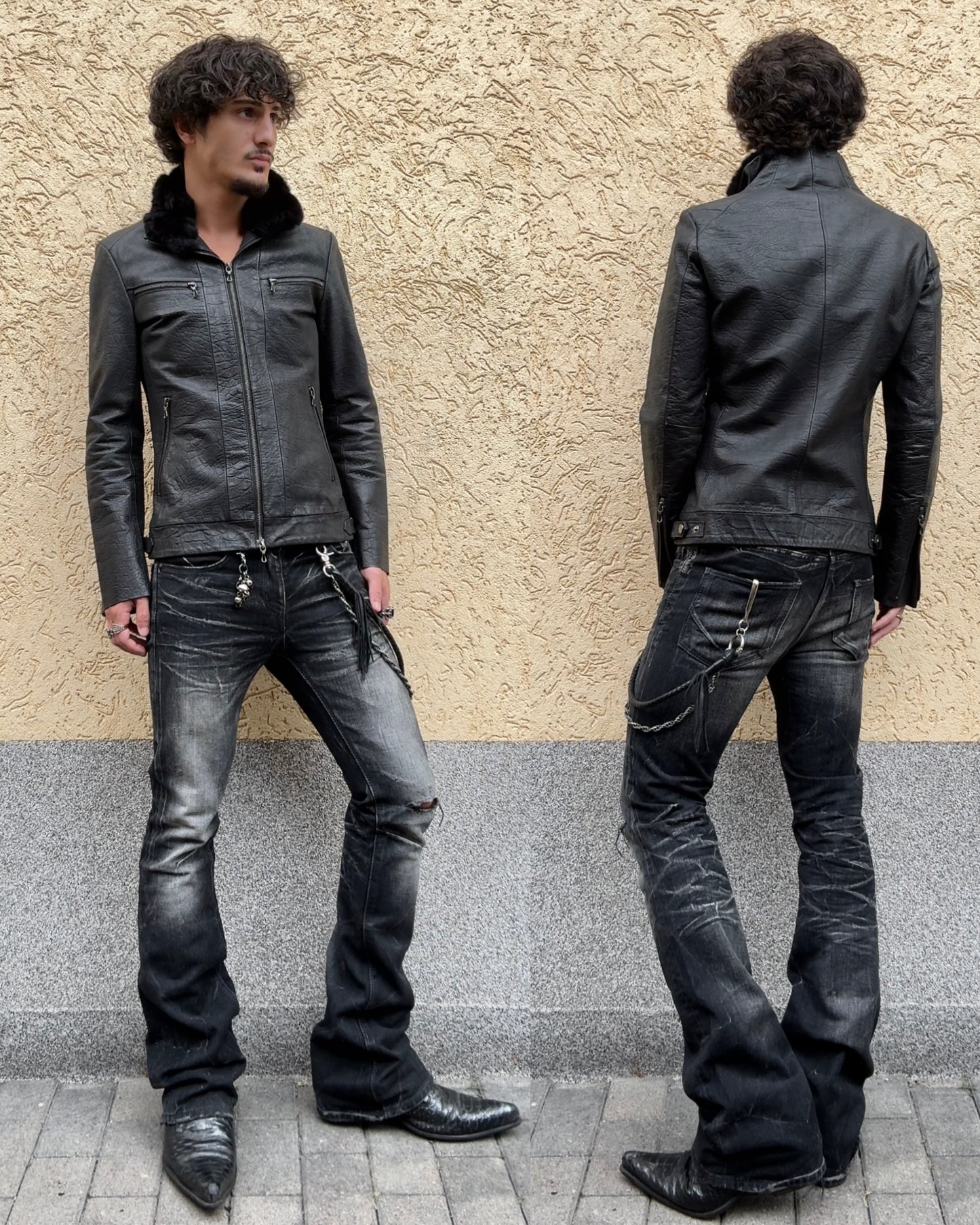 Fuga Whisker Washed Luster Flared Jeans