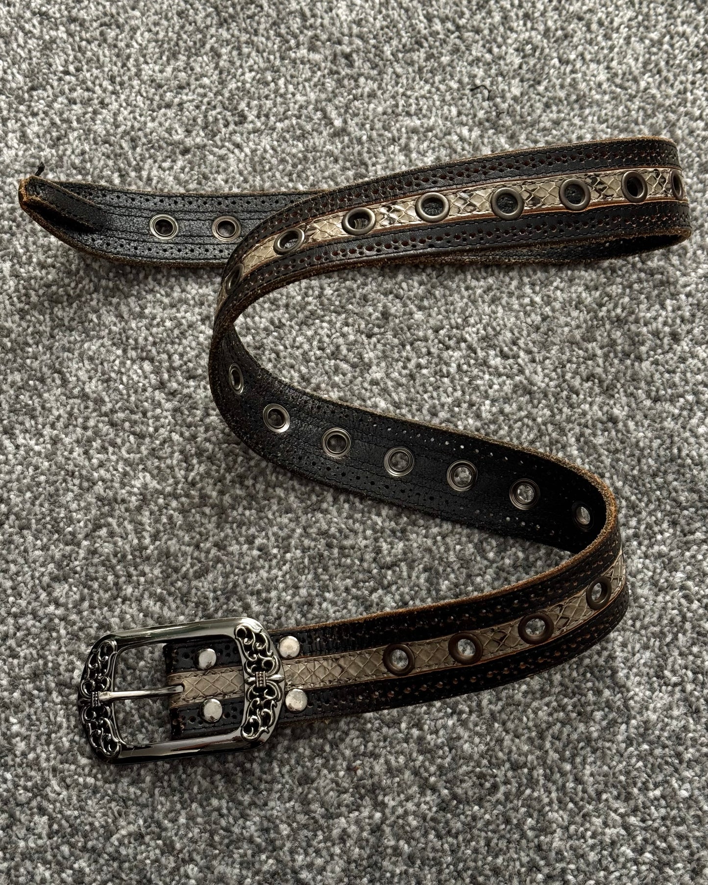 Tornado Mart Python Detailed Vintage Belt