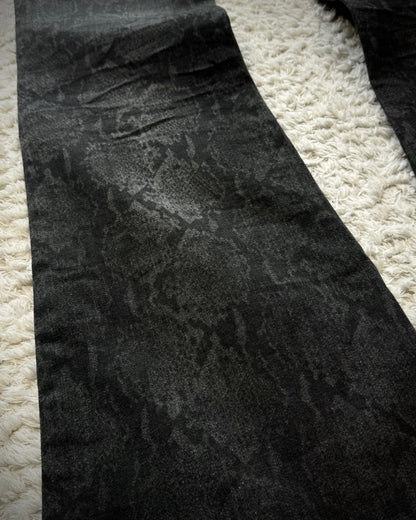 Tornado Mart Python Pattern Flared Jeans
