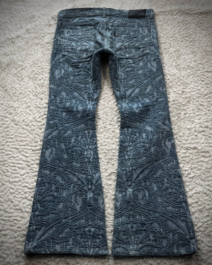 Tornado Mart 3D Paisley Pattern Flared Jeans