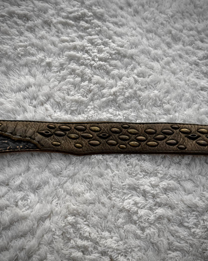14th Addiction Scar Stitched Studded Belt