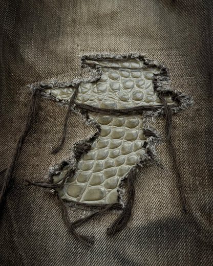 Tornado Mart Croc Repaired Flared Jeans