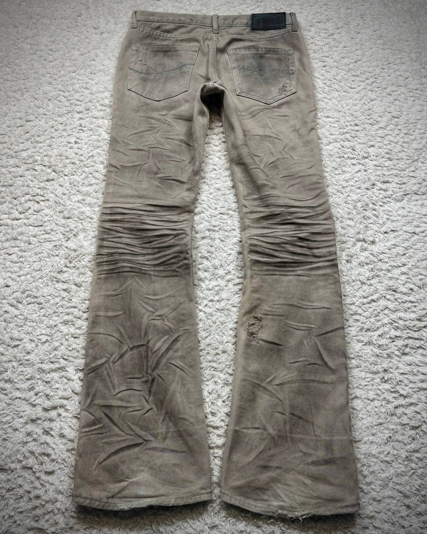 CavariA Leopard Repaired Clawmarks Bootcut Denim