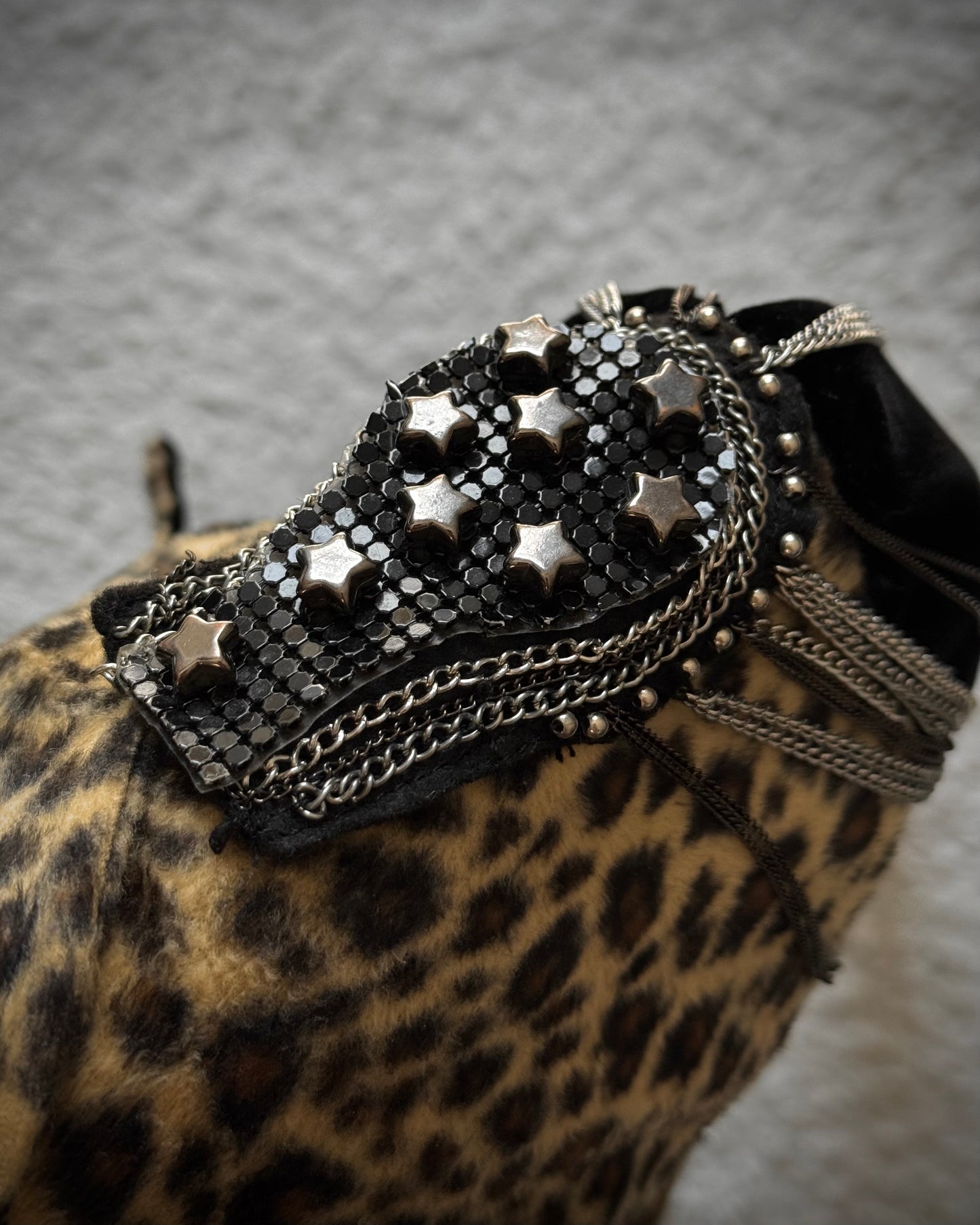 Pentagramme Leopard Chained Rockstar Jacket