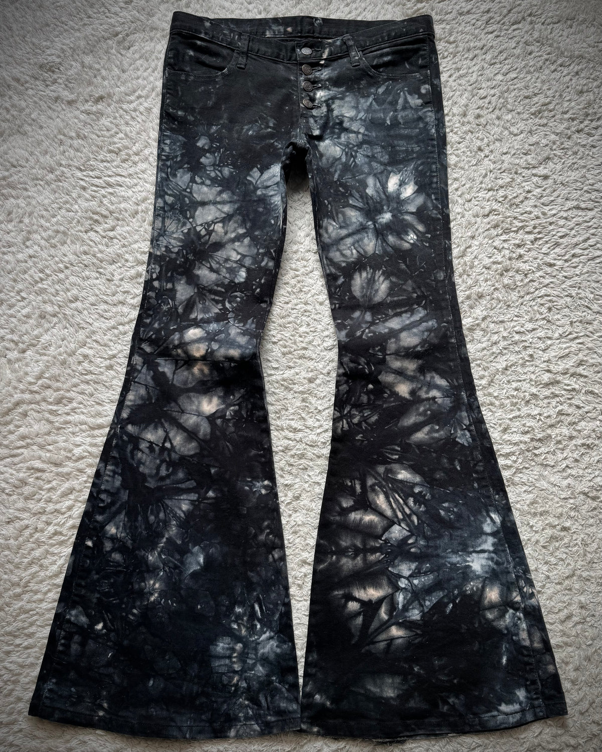 Dee Dee Marble Washed Bell Bottom Flared Jeans