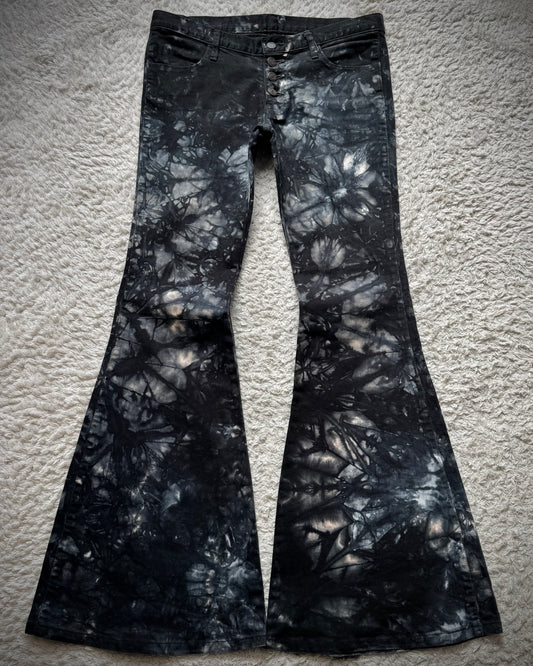 Dee Dee Marble Washed Bell Bottom Flared Jeans