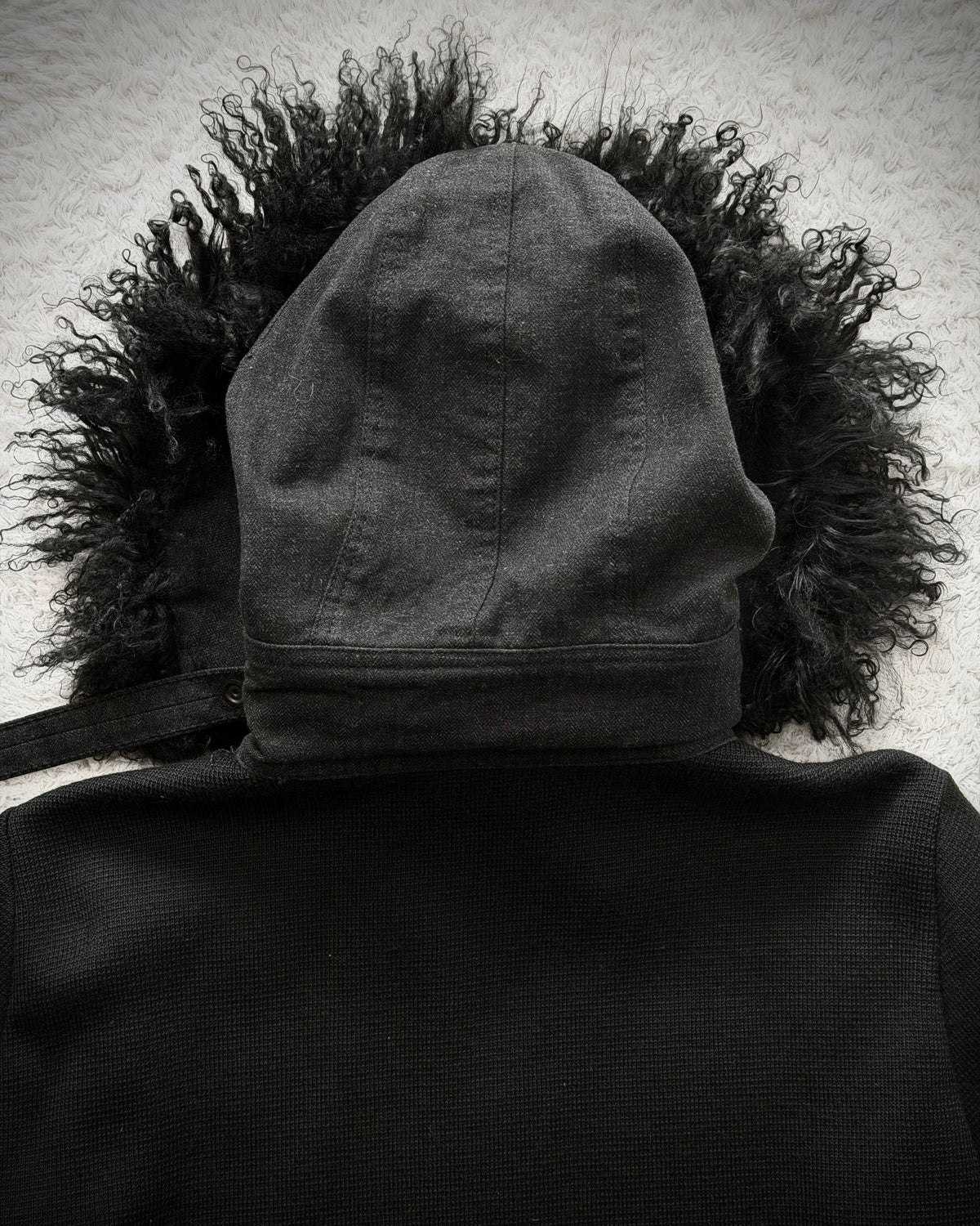 One Gravity Lamb Fur Zip Up Hoodie