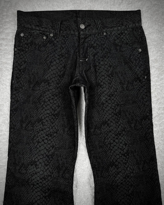 Tornado Mart Shadow Python Pattern Flared Pants